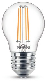 Philips P45 E27 filament LED kisgömb fényforrás, 4.3W=40W, 2700K, 470 lm, 220-240V