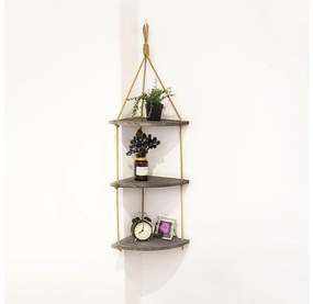 Függő sarki polc 90x25 cm barna