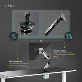 49" monitor tartó, szürke/fekete LED RGB X-ARM