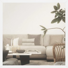 HOMCOM négyzet fali tükör 50×50 cm – fehér MDF keret | Aosom