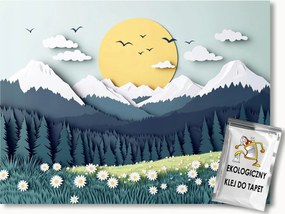 Fotótapéta Flizelina Gyerekek Tájkép Kivágás Hegyek Nap 416x290 ragasztó