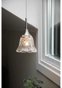 Ezüstszínű függőlámpa üveg búrával ø 13,5 cm Luna – Markslöjd