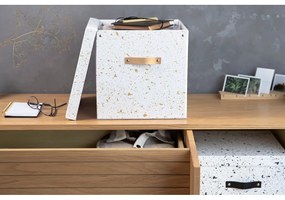 Logan aranyszínű-fehér tárolódoboz - Bigso Box of Sweden