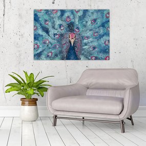 Egy festett páva képe (90x60 cm)