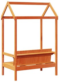 viaszbarna tömör fenyőfa pad tetővel 117,5 x 70 x 176,5 cm