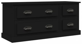 fekete szerelt fa TV-szekrény 100x35,5x45 cm
