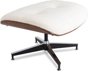 Pihenőfotel lábtartóval fehér bouclé kárpittal – PALERMO