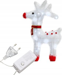 Rénszarvas 3D Led Fehér Hideg Fém Dekoráció Karácsonyi Dekoráció