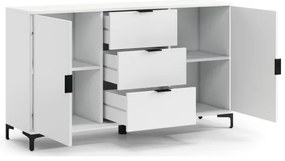 Fehér LORA komód fiókokkal és ajtókkal