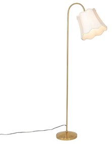 Klasszikus sárgaréz állólámpa fehér lámpabúrával - Nona