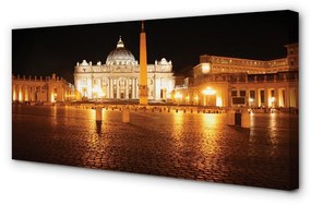 Canvas képek Róma Basilica Square éjszaka 120x60 cm