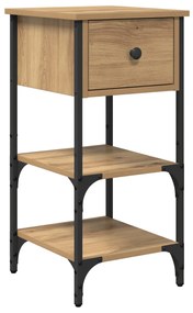 Éjjeli Szekrények 2 db Kézműves Tölgy 34x36x70 cm Műanyag Fa