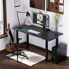 [pro.tec] Állítható magasságú asztal Kirkkonummi 180x80cm fekete