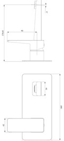 OMNIRES PM7415CRB PARMA mosdó csaptelep falba építhető króm/fehér