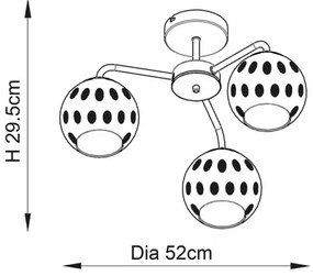 Endon 91968 - Felületre szerelhető csillár DIMPLE 3xE14/25W/230V arany/füstös bézs