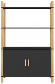 fekete szerelt fa magasszekrény 80x40x121 cm
