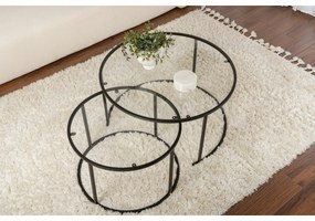 Aurum Black dohányzóasztal szett 80 cm, 2 db