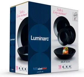 Luminarc ZELIE üveg étkészlet 18 részes 6 személyes fekete