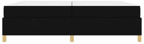 Boxrugós ágy Fekete és fehér és fekete 200 x 200 cm szövet