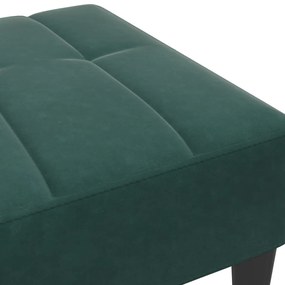 sötétzöld bársony lábzsámoly 77x55x31 cm