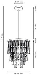 Spot-Light 9018628 - Csillár rúdon LUXORIA 6xG9/28W/230V