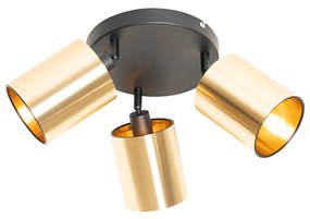 Modern spotlámpa fekete arannyal 3-lámpás - Lofty