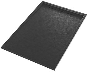 Lavre ALMA Kőhatású Zuhanytálca - Fekete, 80x120 cm