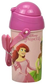 Disney Hercegnők Spring műanyag szívószálas kulacs akasztóval 500 ml