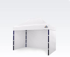 Gyorsan felállítható pavilon 2x3 m (3 fal): Acélos tartósság árusoknak - plusz 3 oldalfal - Fehér