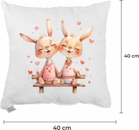 EMI Bunny Together díszpárna 40x40 cm