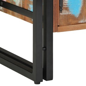 Cipőszekrény Fekete 30x30x40 cm Tömör újrahasznosított fa és Acél