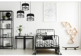 Csillár zsinóron MILO 3xE27/60W/230V ezüst/fekete