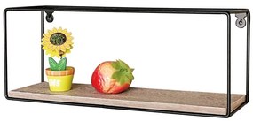 Modern Falipolc Tögy Színben Fekete Fém Kerettel. Anyaga: MDF és Fém P-062