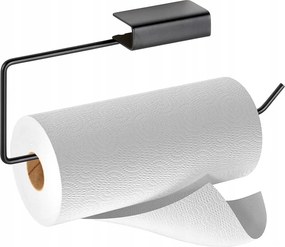 Papírtörölköző Tartó Fém Fekete Öntapadós Konyhai