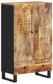 tömör mangófa és vas magasszekrény fiókkal 60x33x100 cm