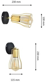 Fali spotlámpa TUBE 1xGU10/15W/230V arany/fekete