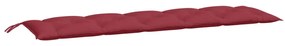 2 db borvörös oxford szövet kerti padpárna 180 x 50 x 7 cm