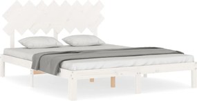 vidaXL fehér tömör fenyőfa ágy matrac nélkül 160 x 200 cm
