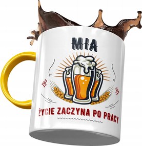 Sárga Bögre Mia Feleség Barátnő Ajándék Nyomtatott Fotóval