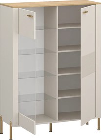 Alacsony vitrin, kasmír/kő tölgy, RUNOL 1D1W