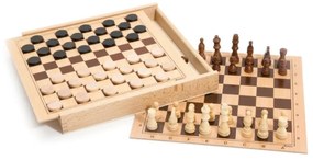 Jeujura - Sakk és dáma bükk/fenyő készlet