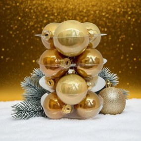 Gold üveg karácsonyi gömb szett arany 12*6cm