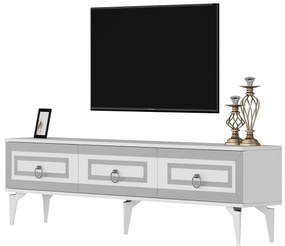 TV asztal/szekrény Pemava 2 (fehér + ezüst) . 1095408
