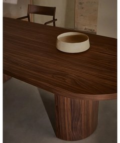 Kerek étkezőasztal diófa dekoros asztallappal 100x240 cm Nealy – Kave Home