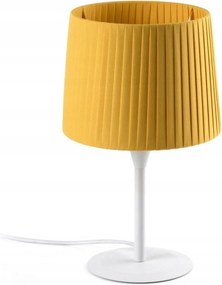 Faro Samba mini asztali lĂĄmpa fehĂ©r/sĂĄrga, textil ernyĆ, E27
