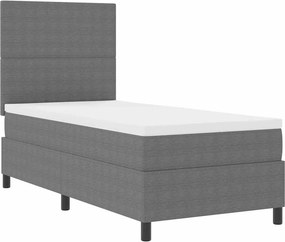 vidaXL Boxrugós ágy fejtámlával Világosszürke és fehér 80 x 200 cm