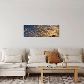 Kép - Pálmafák a felhők között (órával) (90x30 cm)