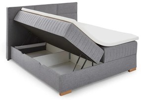 Szürke ágyneműtartós boxspring ágy 160x200 cm Tambo – Meise Möbel