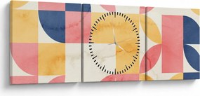Kép - Absztrakció retro mintákkal (órával) (90x30 cm)