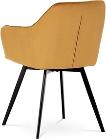 Elegáns Bársony Étkezőszék Sárga Színben Forgó Mechanizmussal. DCH-425 YEL4